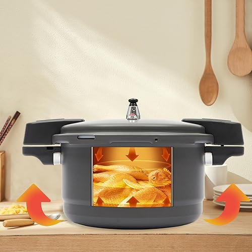 Miniatura 8 de Recipiente a presión de 9.5 cuartos de galón, olla a presión, olla a presión independiente, olla a presión de aluminio con tapa para estufa, para