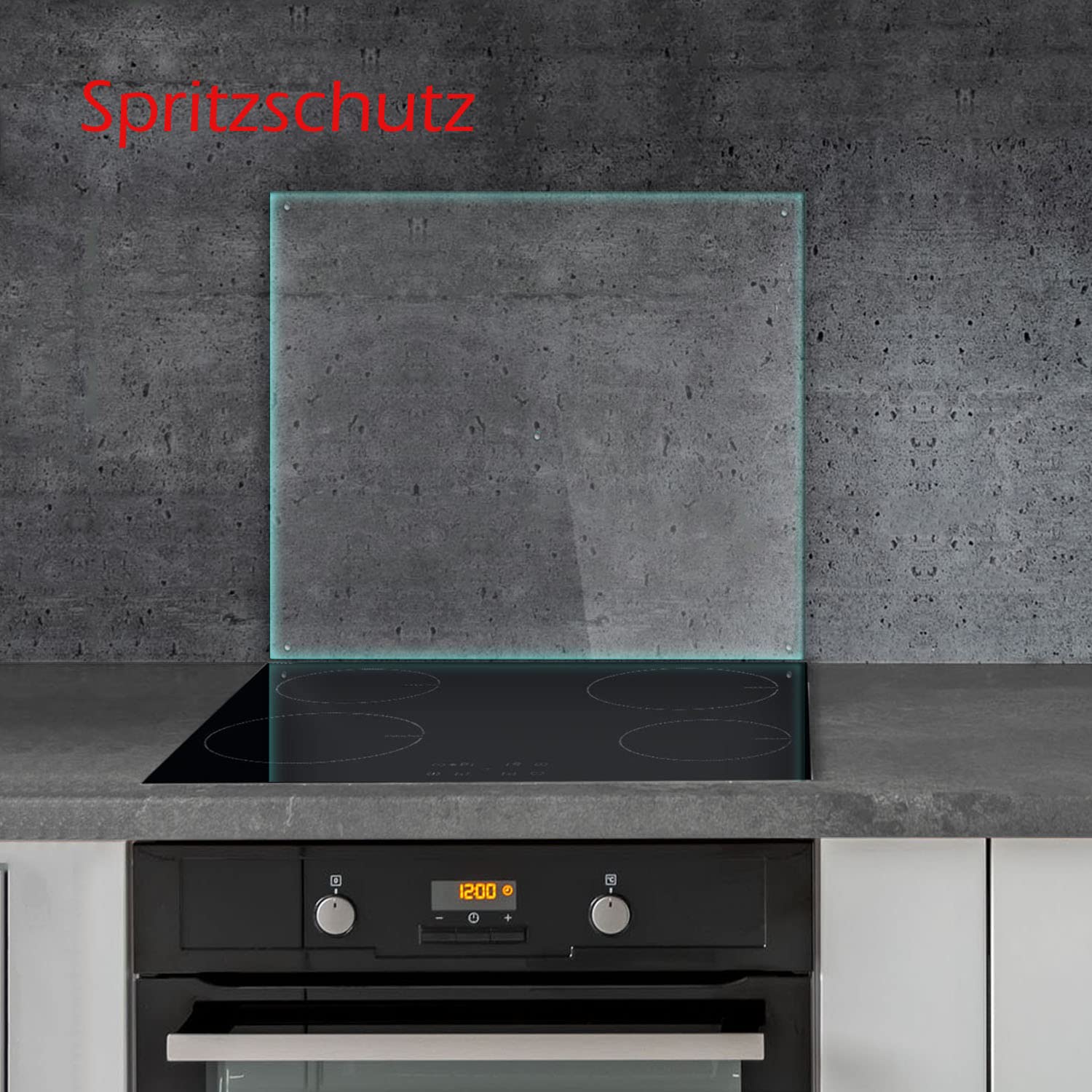 Tabla de cortar de 1 pieza, 60 x 52, transparente, protección contra salpicaduras, placa de vitrocerámica, protección de vitrocerámica, protección de vitrocerámica, vidrio de seguridad, tabla de