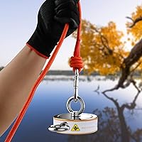 Vista 3 de Kit de pesca con imán de doble cara de 2600 libras con estuche, imán Dazakoot para pesca y búsqueda del tesoro, kit de pesca magnético premium