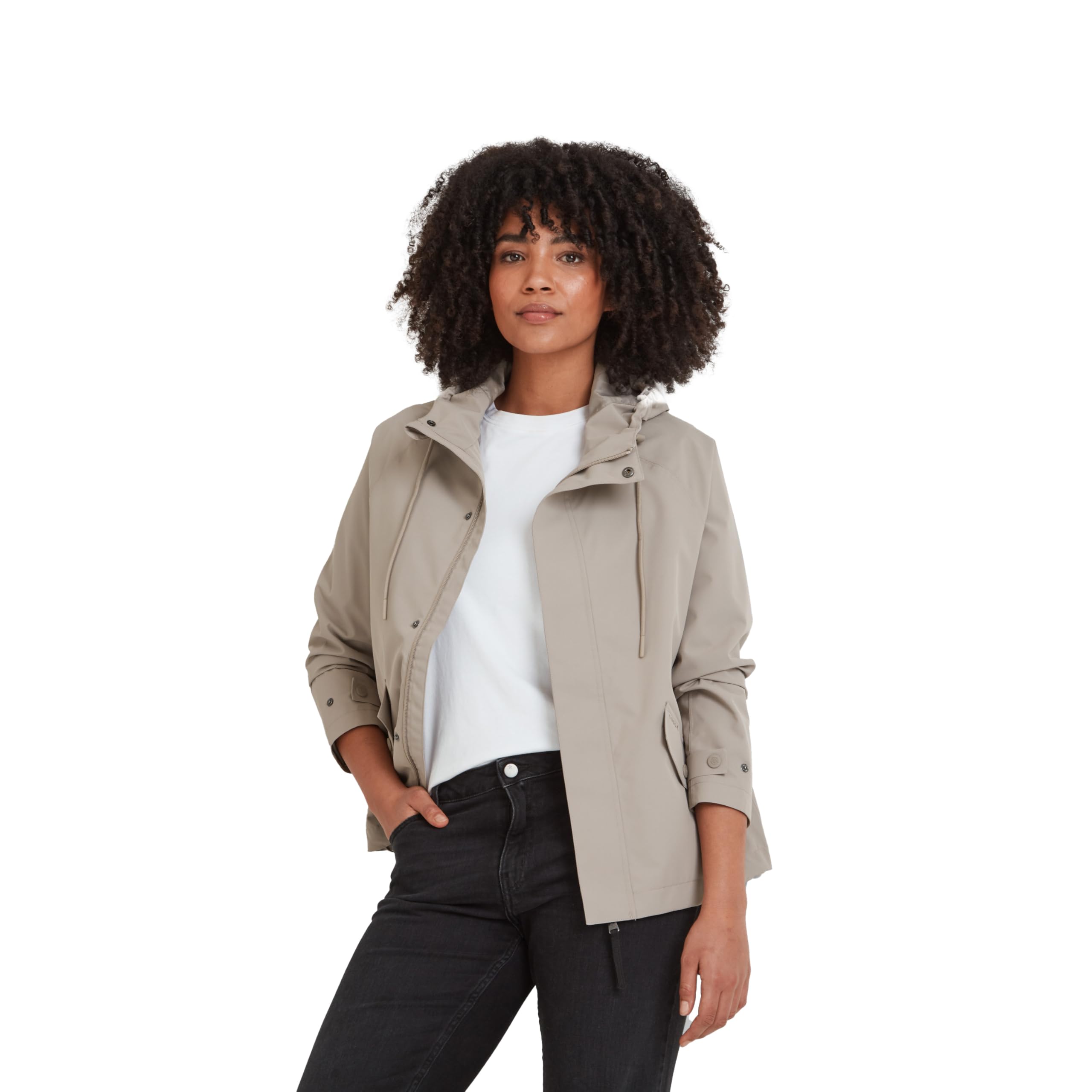 Tog24 Women's Dark Taupe Vena Windproof Breathable Waterproof Jacket, Casual Hood Layer