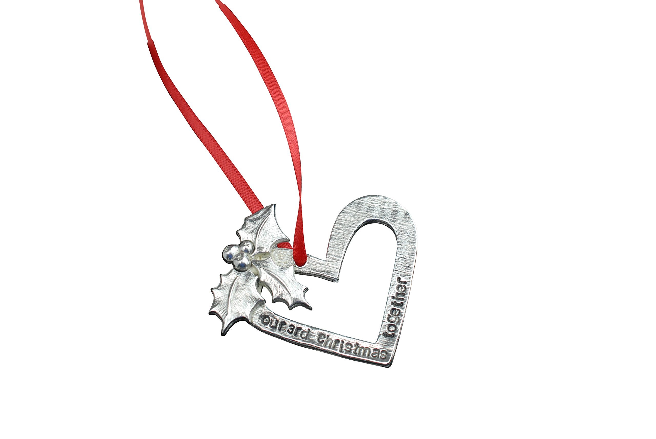 Pirantin Black 3Rd Anniversary Christmas Tree Decoration - Reads Our 3Rd Christmas Together