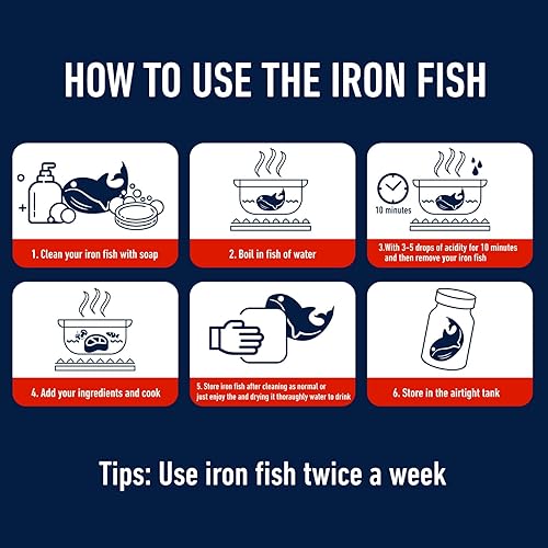 Miniatura 2 de JJI Pez de hierro - Pez de hierro para la deficiencia de hierro, una fuente natural de hierro, añade hierro a los alimentos y agua, reduce el riesgo