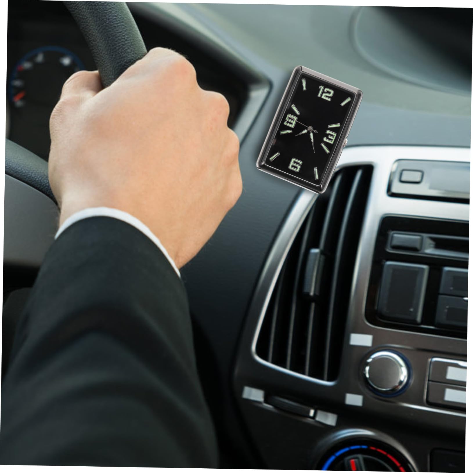 Ciieeo Reloj Aleación para Adhesivo Cuadrado para Individual Diseño Coche Decoración y Vidrio, Pequeño y Ligero del Salpicadero