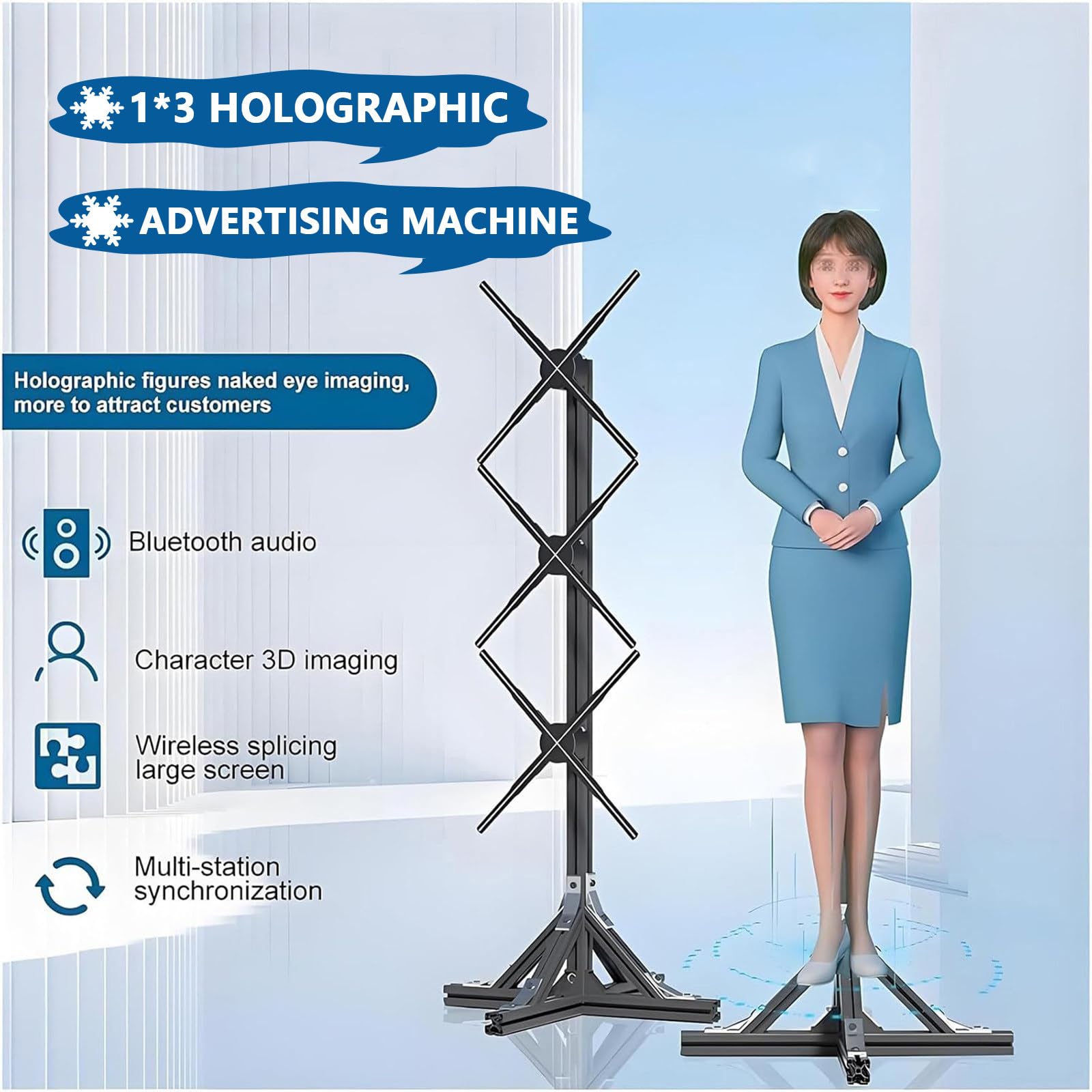 Proiettore Olografico Pubblicitario con Telecomando per Display A LED A Grandezza Naturale, P50