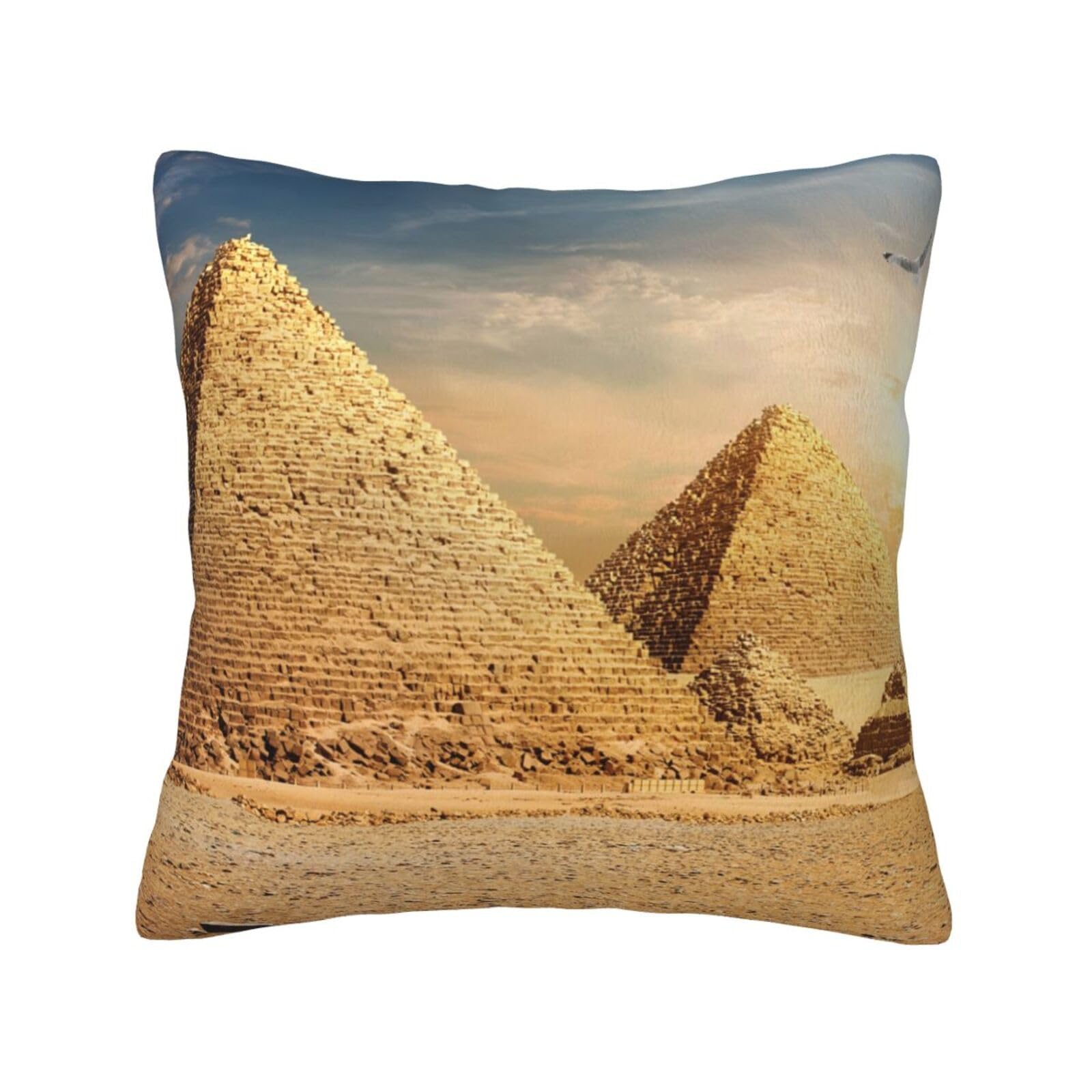 YFSGDLBN Egyptian Pyramid in Desert printed Velvet pillowcase decorative Cushion Cover
