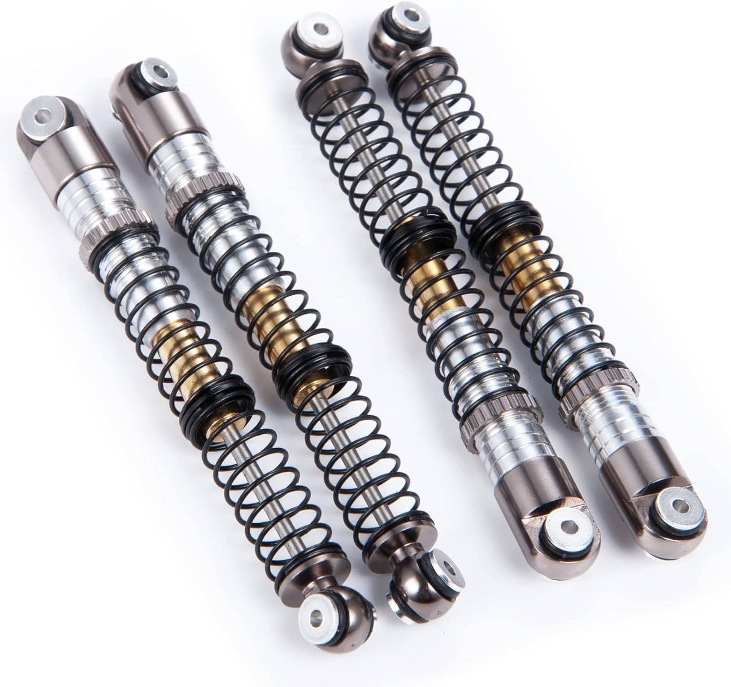 MOHERO Adjustable RC Shocks Absorber Damper 53mm Aluminum 4Pcs for 1/24 Axial SCX24 RC Crawler Car Upgrade Parts (Grey)