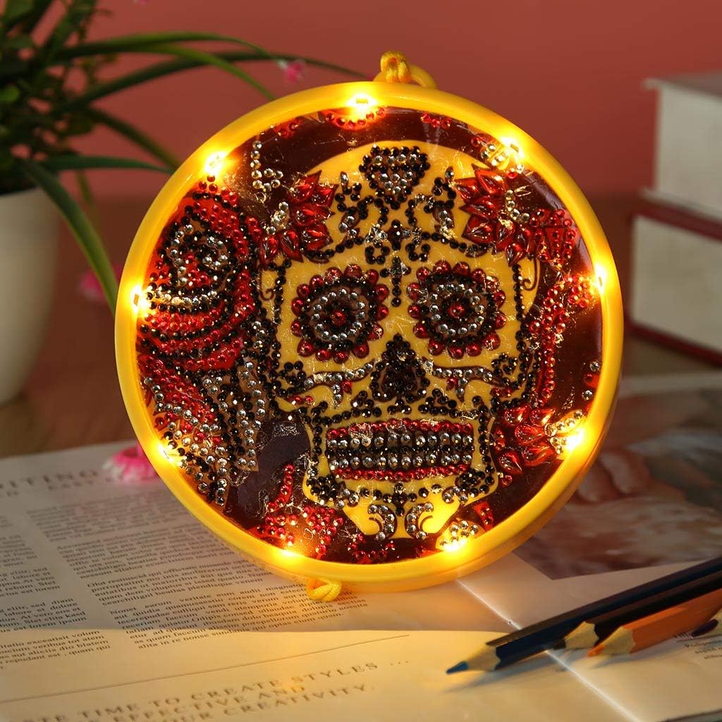 Diamond Painting Set Fee Drache 5d Diamant Full Stickerei Gross Bilder Diy Diamonds Malerei Totenkopf Led Lampe Amazon De Kuche Haushalt Wohnen 