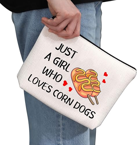Miniatura 2 de G2TUP Bolsa de maquillaje para perros de maíz, regalo para amantes de los perros de maíz, bolsa de cosméticos Corndog, regalo para amantes de los