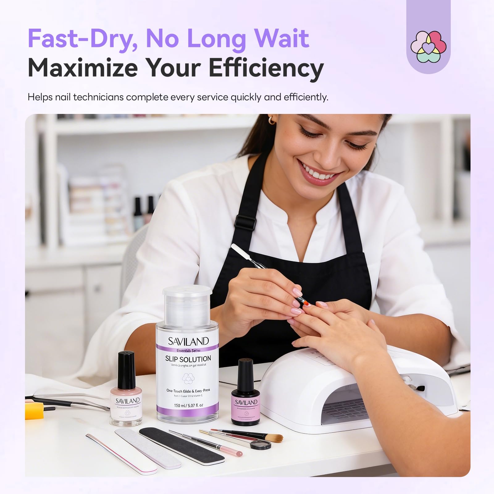 SAVILAND 150 ml Poly Gel Slip Solution: Gleitlösung mit Nur Einem Klick Einfach Anzuwendendes Poly Nagelgel Set Antihaft-Flüssigkeit mit Doppelseitigem Nagelpinsel für Nagelverlängerungen für Anfänger