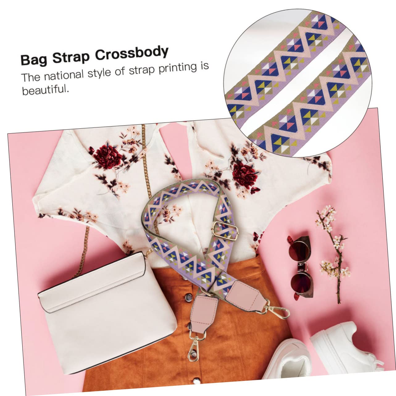 SHINEOFI 3 Piezas Correa Para Hombro De La Bolsa Cruzada Monederos Extensor De Bolsa Accesorios De Reemplazo De Bolsas De Mano Correa De Bolso Poliéster Algodón Rosa