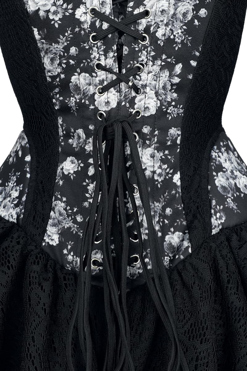 Gothicana by EMP Damen schwarzes Spitzenkleid im viktorianischen Gothic-Stil