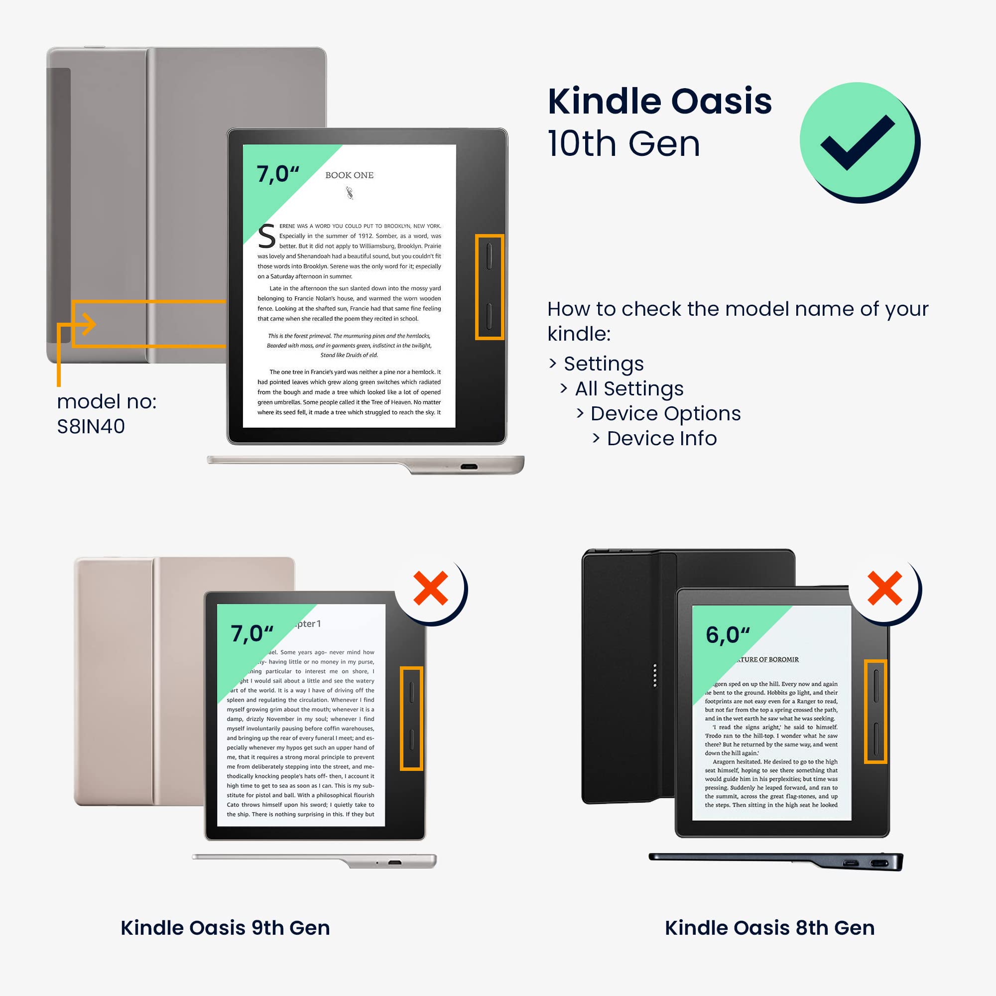 kwmobile Etui kompatybilne z Amazon Kindle Oasis 10. generacji - etui PU pokrowiec z paskiem - biblioteka Motto wielokolorowe