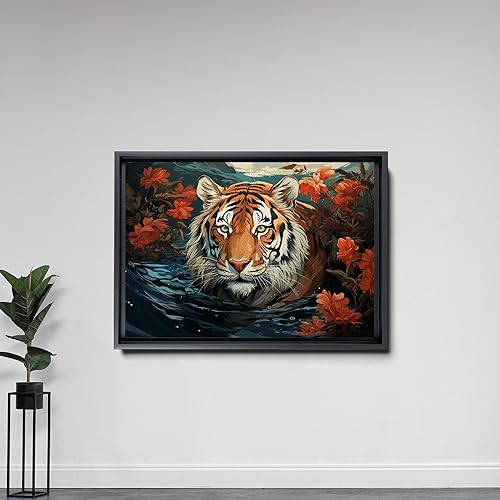 Miniatura 5 de Tiger Art Print, Jungle Illustration, Animal Wall Art, Safari Animals, Tigers Poster, Tropical Wall Decor, Jungle Print, Tiger Swimming, Tiger Art