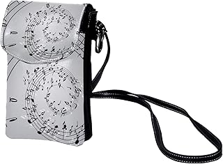 Haminaya Mini Borsa a Tracolla Note musicali Telefono Cellulare Carta di Credito Passaporto Piccola Borsa Con Slot per Carte di Credito 19x12x2cm