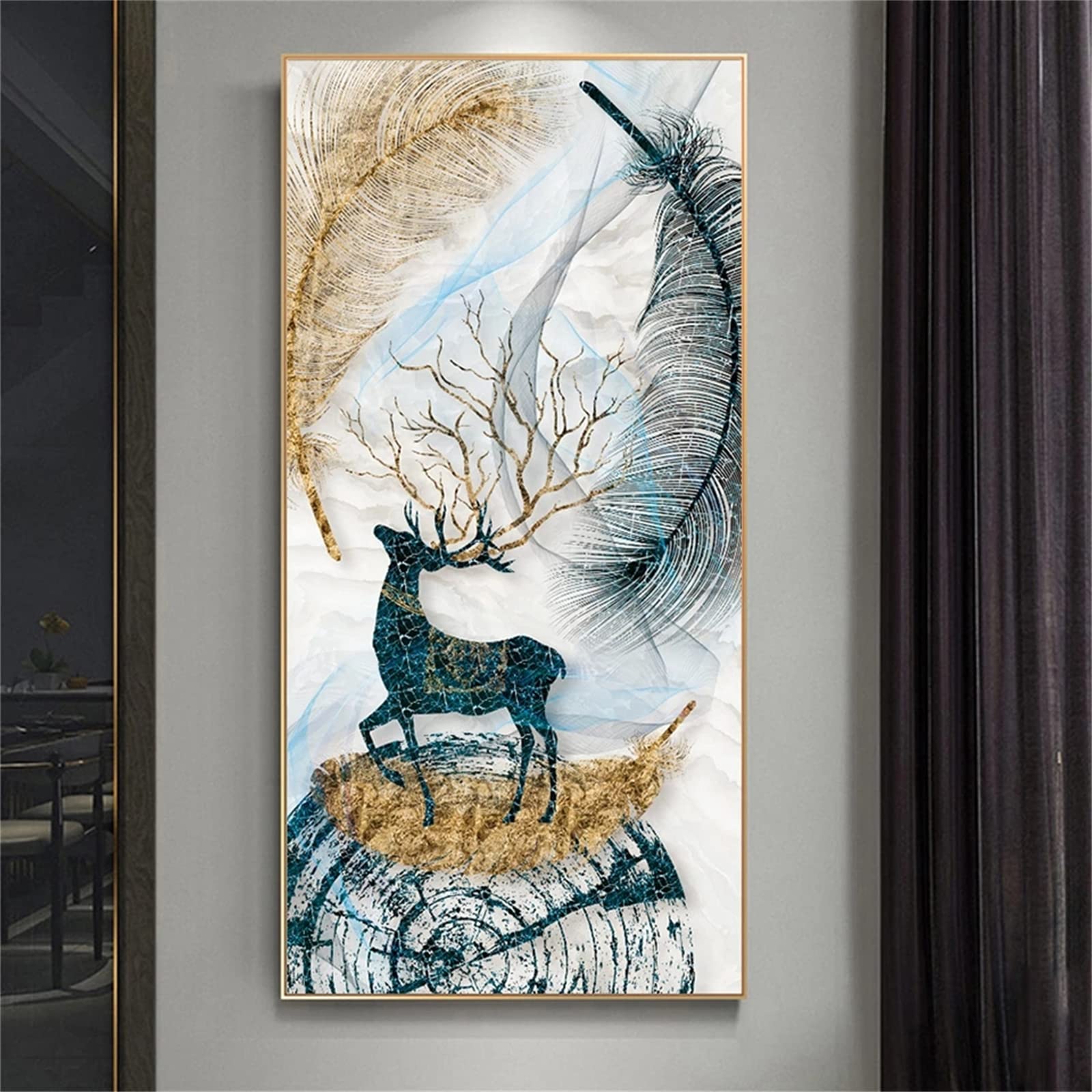 DIY zestawy do malowania diamentami 5D, pełne wiertło diamentowy obraz dla dorosłych i dzieci, kryształ górski haftowanie obrazy do dekoracji ścian domu - 90 x 180 cm (zwierzę jeleń)