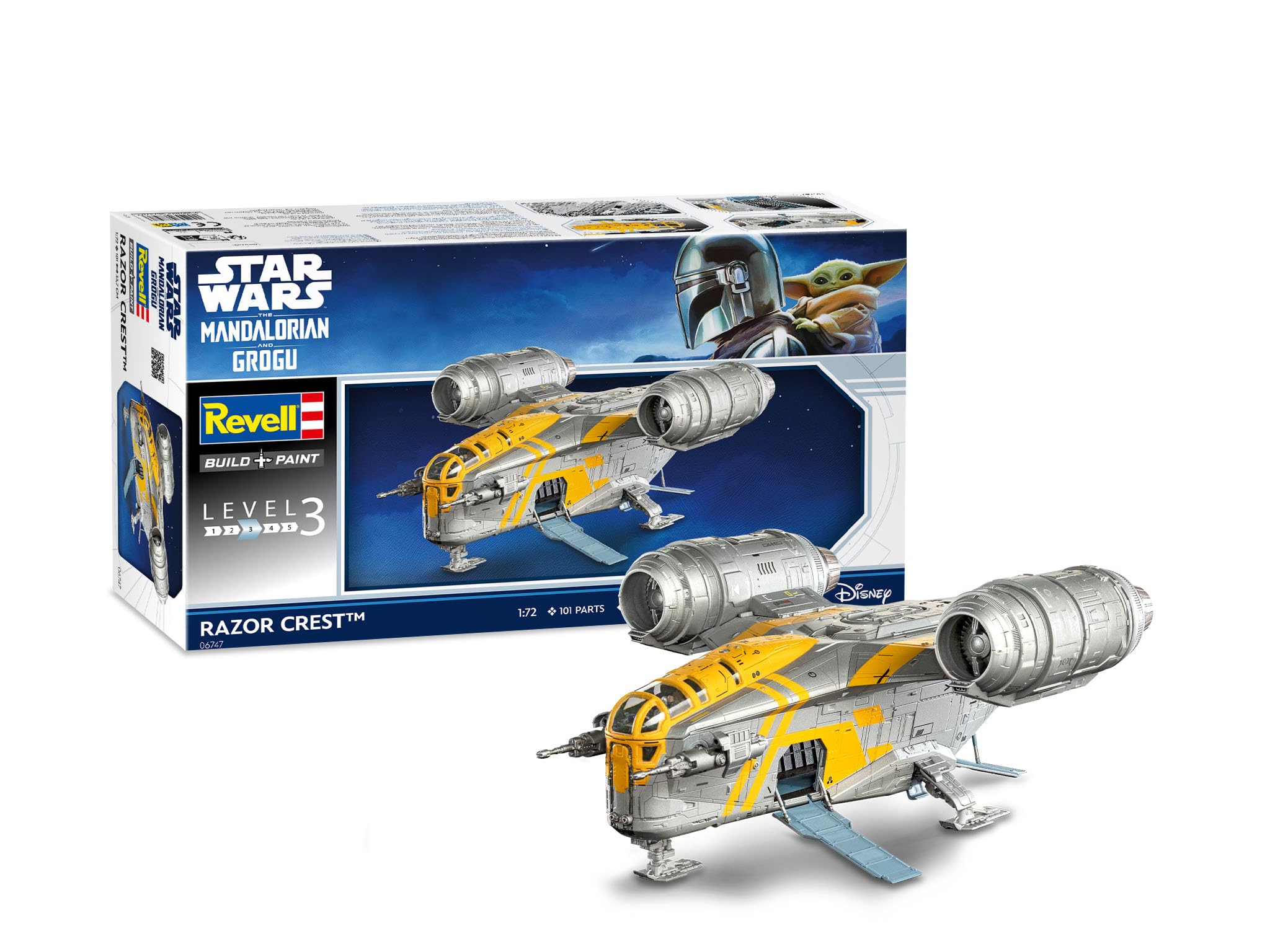 Revell 06747 Star Wars The Mandalorian and Grogu Movie: Razor Crest 1:72 Scale - Unbuilt/Unpainted Plastic Model Kit