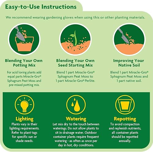 Miniatura 7 de Miracle-Gro Musgo de turba Sphagnum, enriquecido con alimentos vegetales, 8 cuartos de galón (paquete de 3)