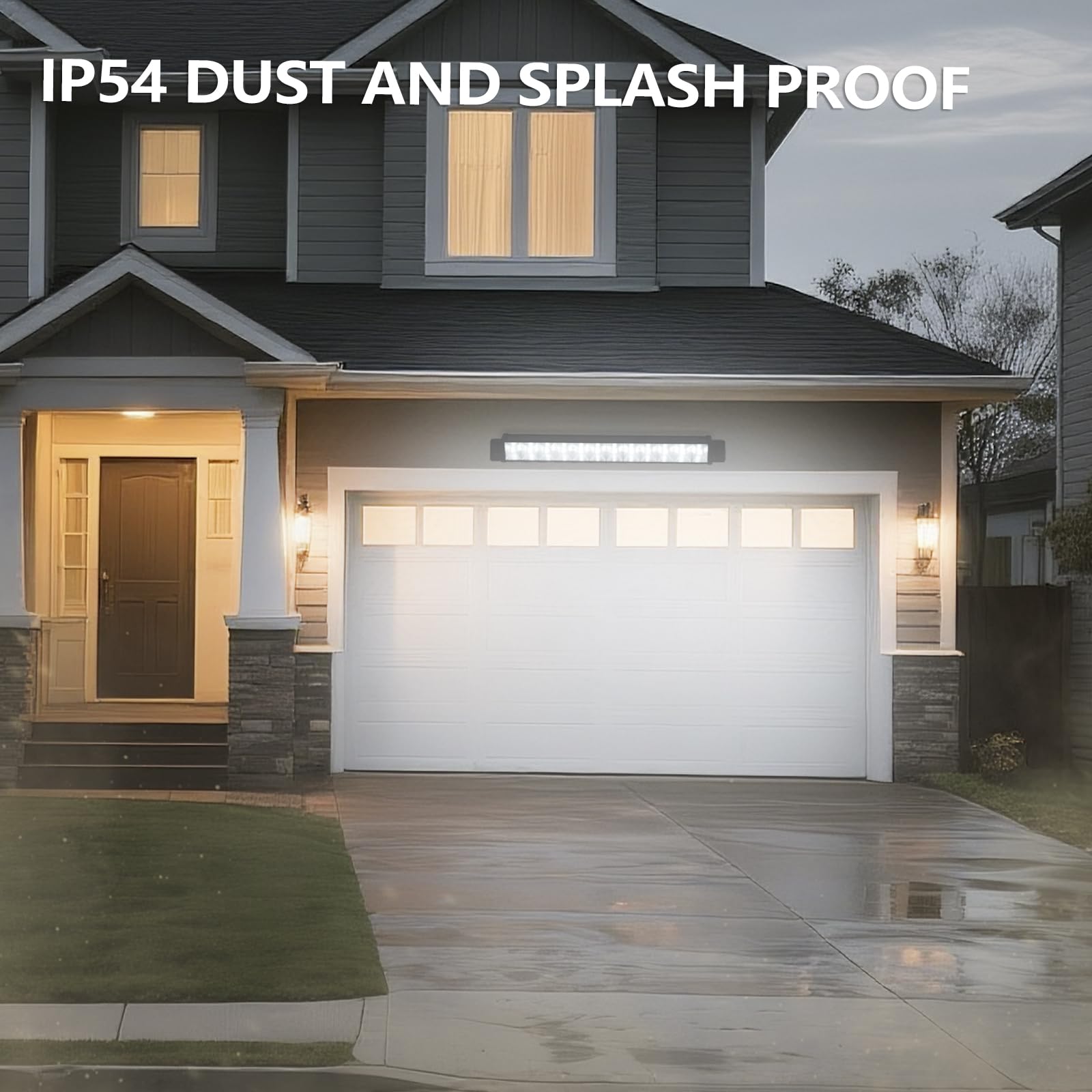 1 Pack 24W LED Shop Lights 5400 lm 6000 K Daylight 6 5 ft Plug-in Cord with Inline — view 5