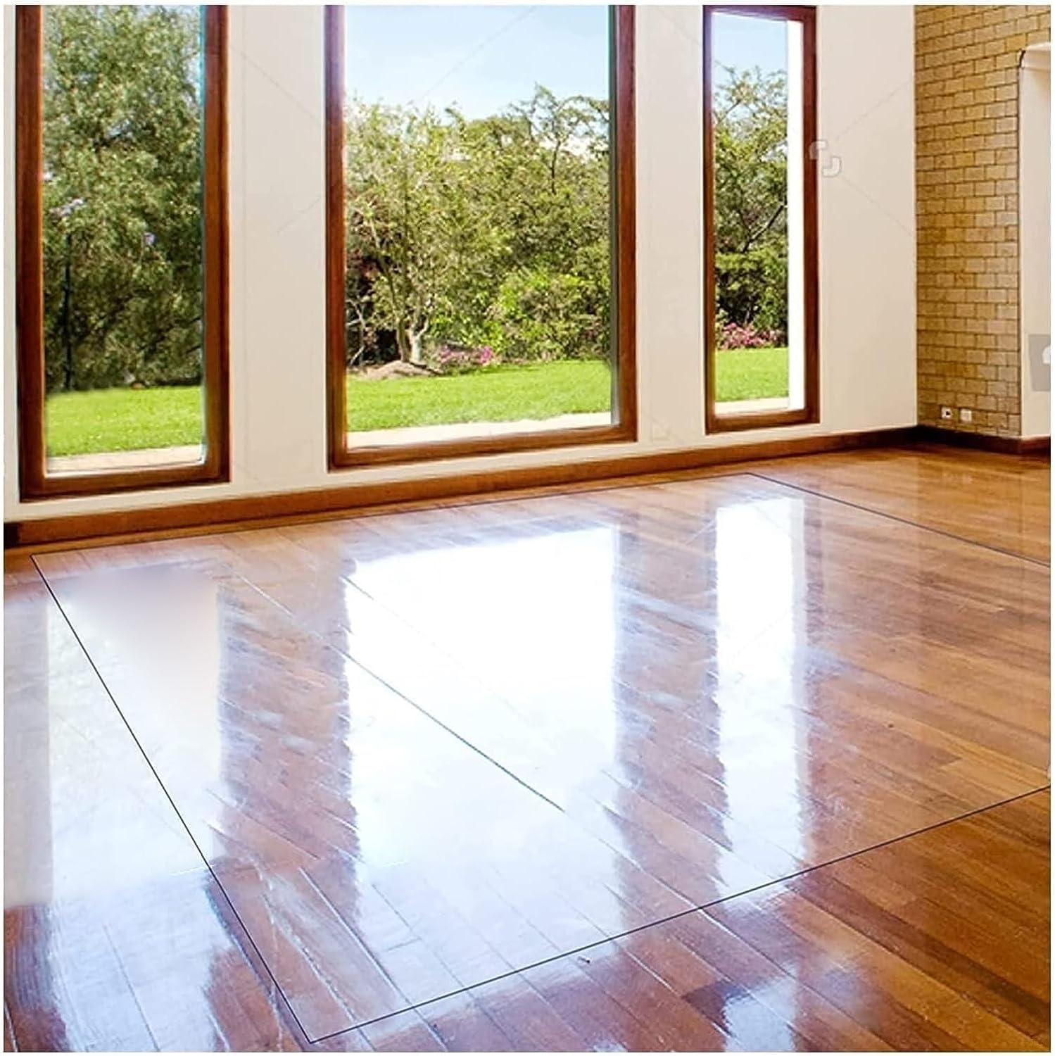 Tapis de chaise antidérapant en vinyle transparent pour moquette et parquet