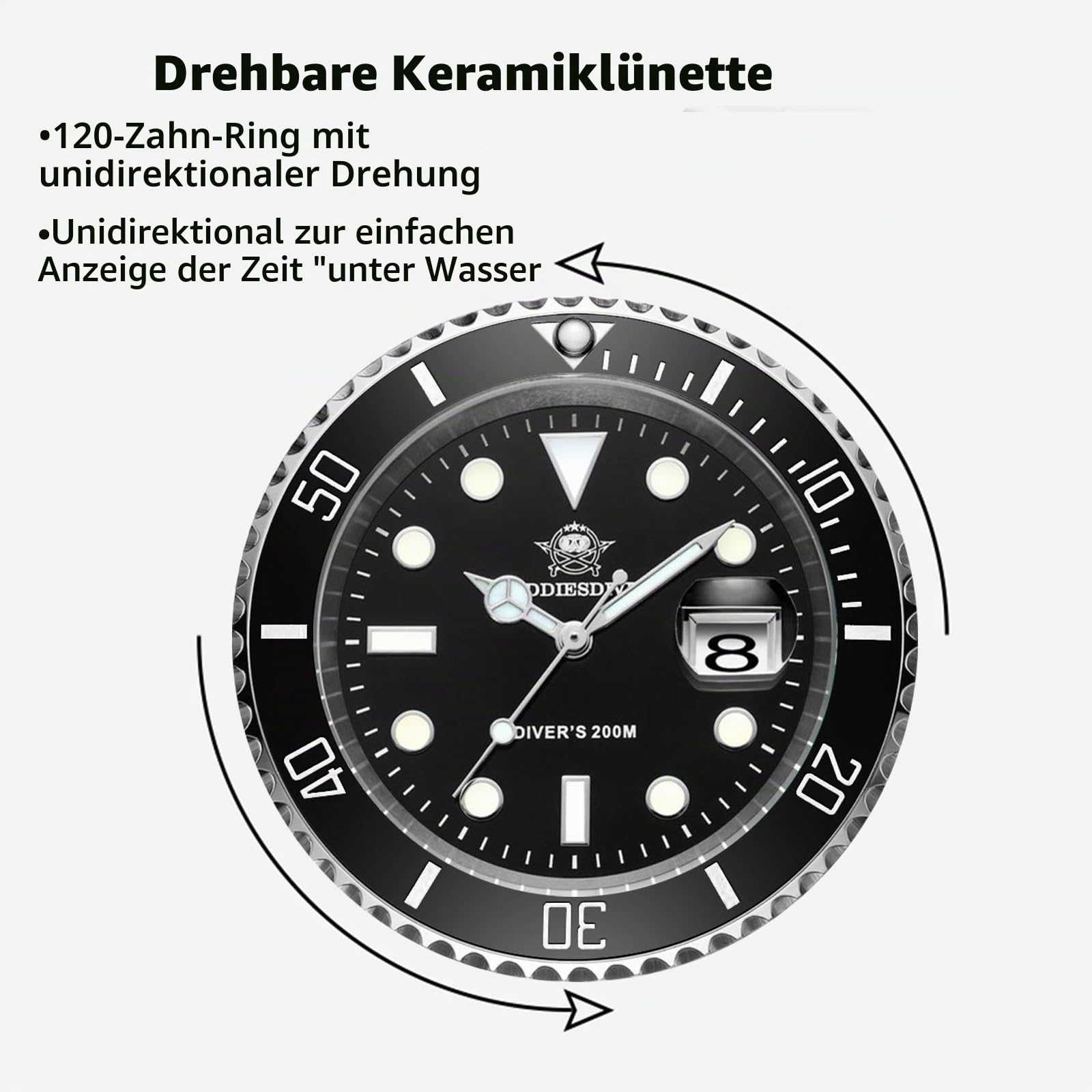 ADDIESDIVE Herren analog Uhren Quarz Uhr 20bar wasserdichte Edelstahl Armbanduhr Herren Großes Leuchtende