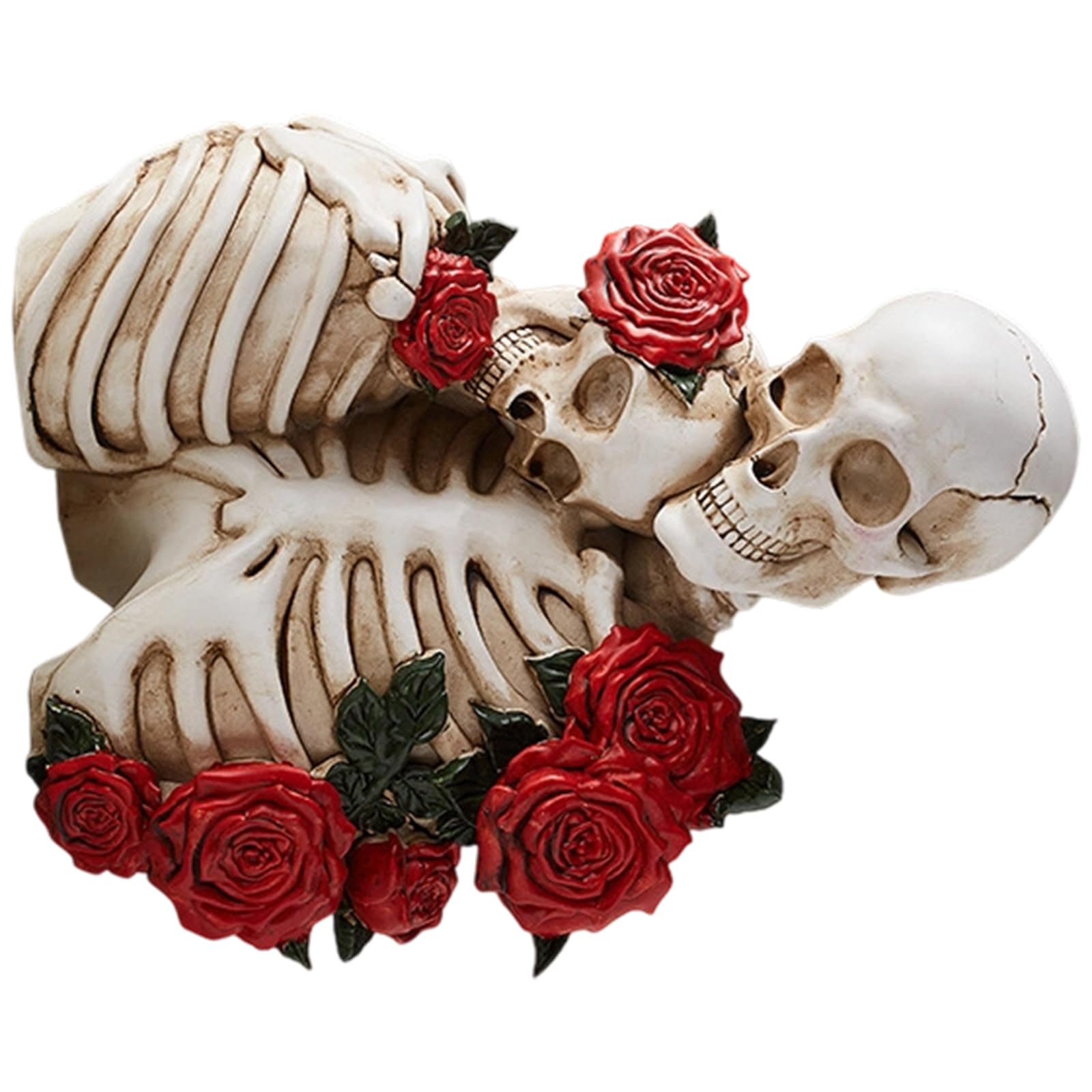 Msioytog Resin Skull Decorations for Indoor Outdoor Halloween Party Centerpieces Detailed Hand Painted Artwork Hand Painted Resin Skeleton Ornament
