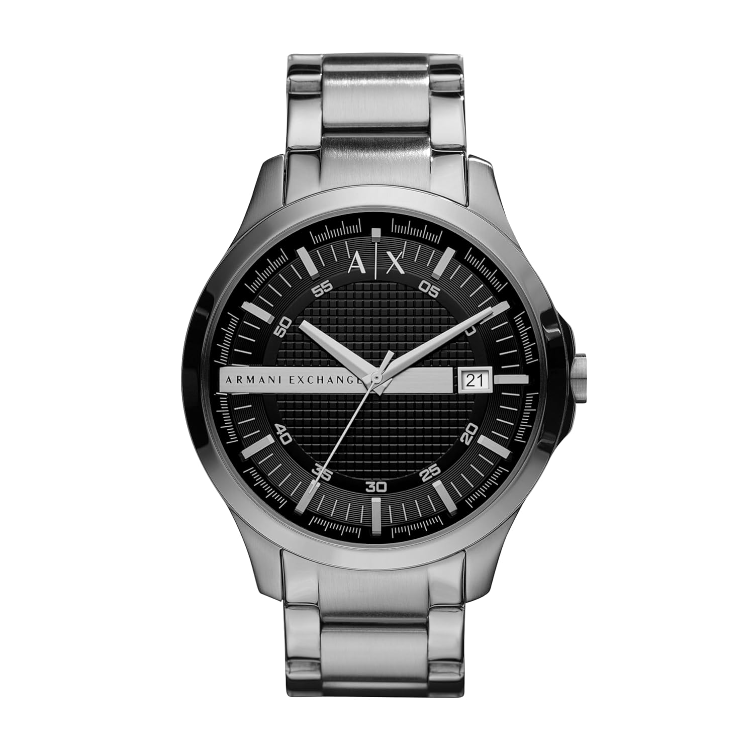 Armani Exchange Hampton Analog Black Dial Silver Band Men’s Stainless Steel Watch-AX2103 Armani Exchange Hampton Analog Black Dial Silver Band Men’s Stainless Steel Watch-AX2103