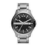 A|X Armani Exchange Men's Watch with Three-Hand Analog Display and Date Window, Watch for Men with Stainless Steel or Leather Band
