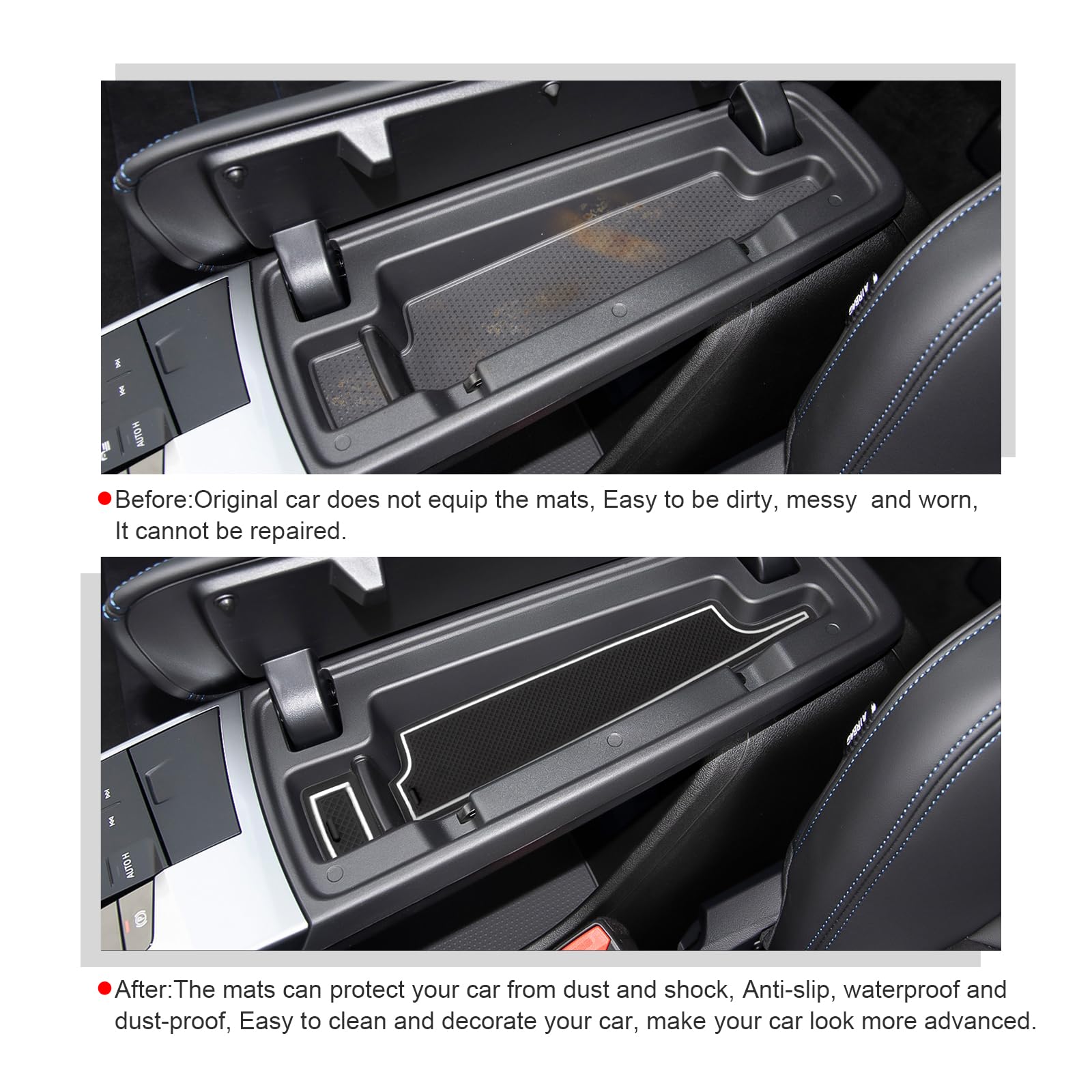 GAFAT Compatibel met BMW X1 U11 iX1 2023-2025 2026 antislip vloermatten, iX1 X1 X1 2025 rubberen mat middenconsole, glijdt niet weg, deurnaden, accessoires X1 U11 (rood