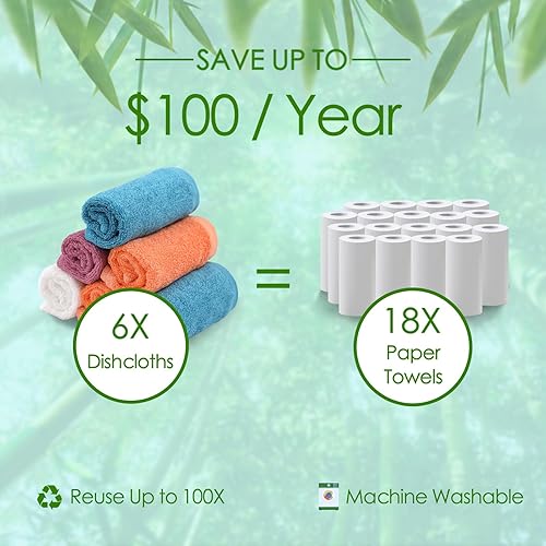 Miniatura 3 de JEFFSUN Paños de cocina, paquete de 6 paños de cocina resistentes al aceite, trapos pequeños de 10 x 14 pulgadas, paños de limpieza reutilizables,