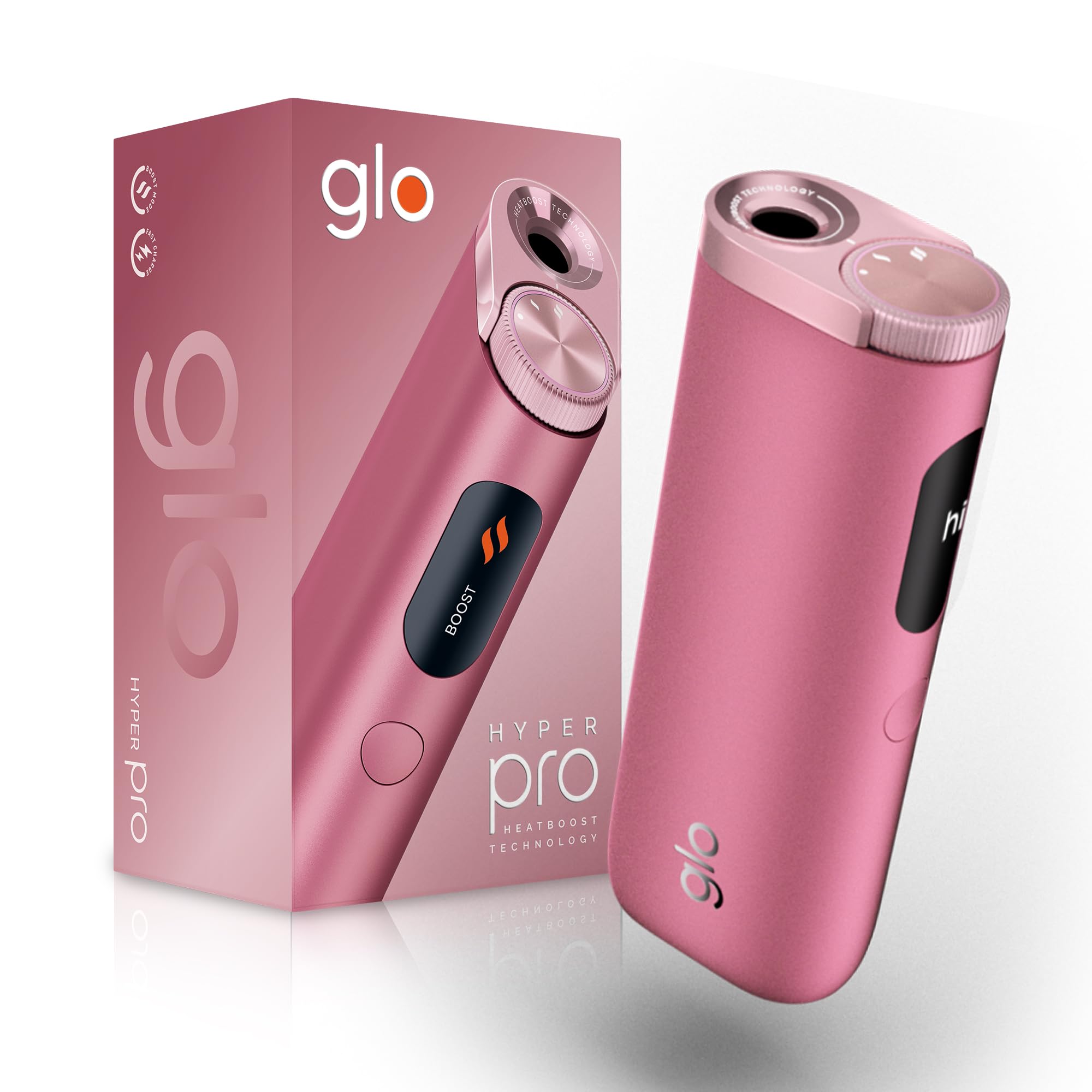 glo Hyper Pro Tabakerhitzer mit Boost-Funktion und Quartz Rose