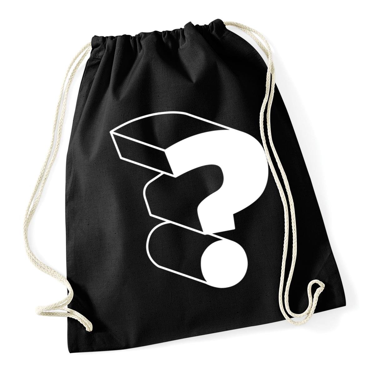 Hippowarehouse Question Mark (Outline) Drawstring Cotton School Gym Kid Bag Sack 37cm x 46cm, 12 litres