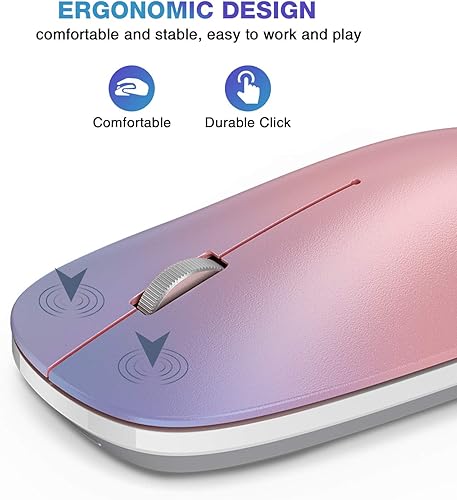 Miniatura 4 de OMOTON Mouse Bluetooth para iPad y iPhone (iPadOS 13  iOS 13 y superior), mouse inalámbrico ultrafino compatible con computadora habilitada con