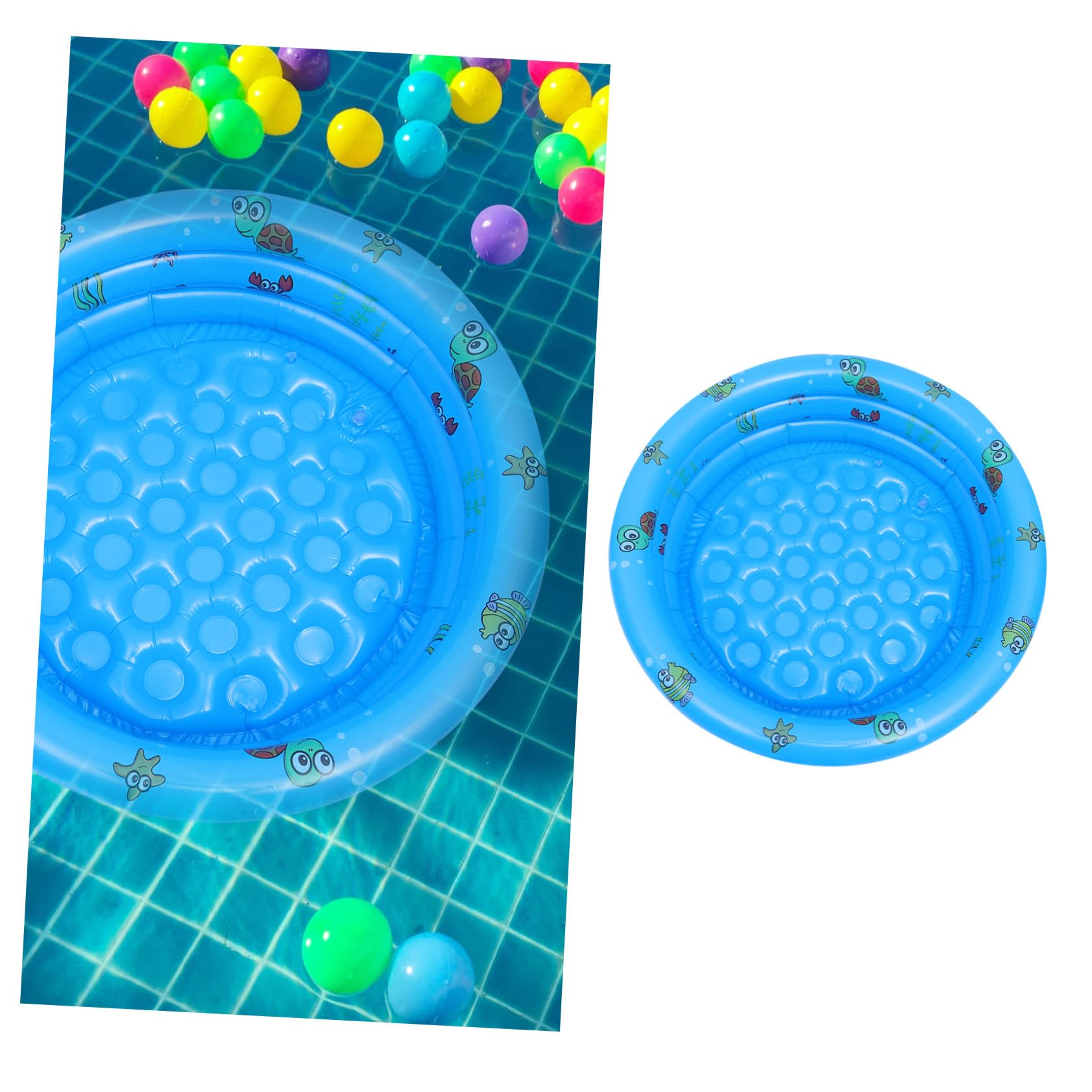 Piscina Tonda Gonfiabile a Tre Strati in Pvc Blu per Bambini