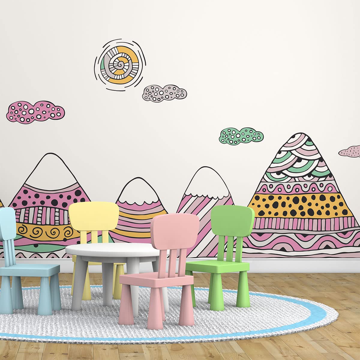 Children's Wall Stickers - Nursery Decoration - Giant Children's Wall Sticker Scandinavian Mountains AMIKA - 40 x 60 cm - Image 3