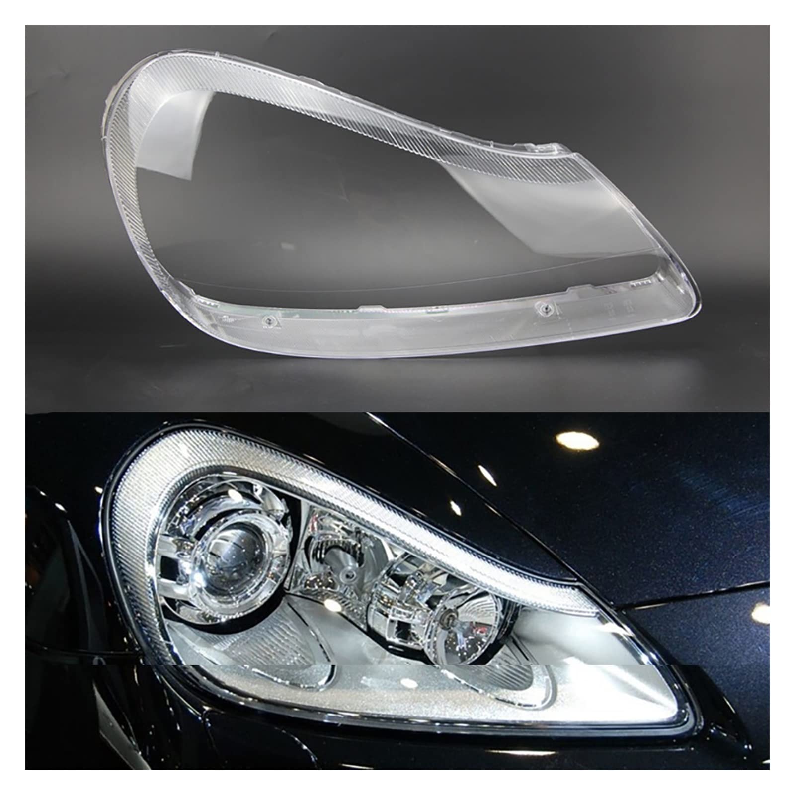 Dla Porsche Cayenne Około 2007-2010 Reflektor Samochodowy Szklany Klosz Przezroczyste Części Samochodowe Auto części karoserii (Rozmiar : Left)