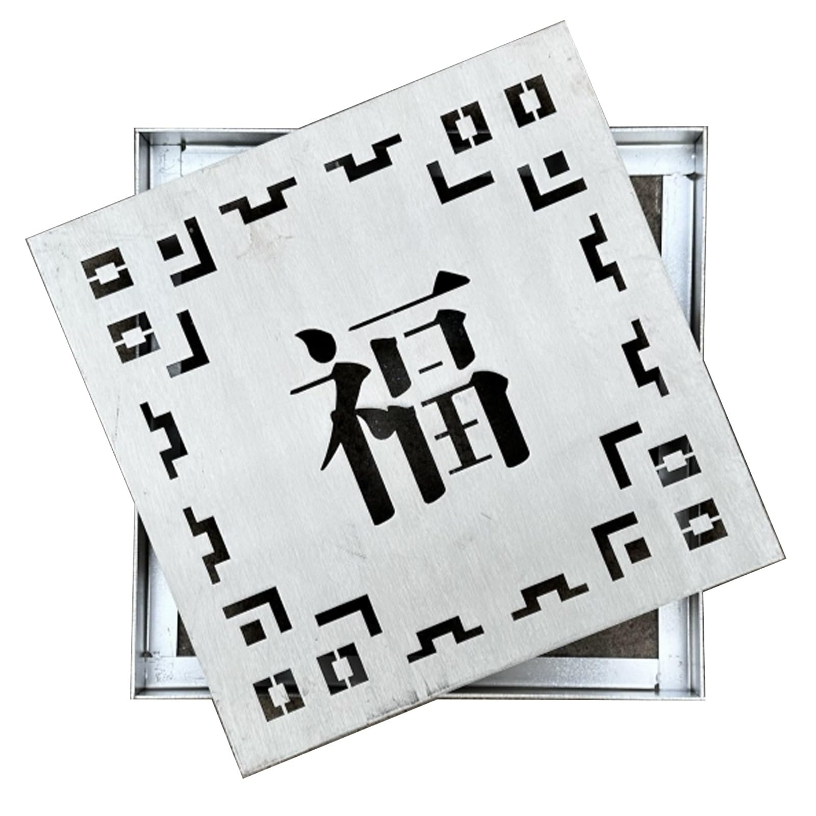 Rejilla Desague Terraza, Canaleta Desagues con Rejillas, Diseño de Acero Inoxidable Engrosado, Adecuado para Patios, Estacionamientos, Carreteras(35x35x3cm/14x14x1.2in)