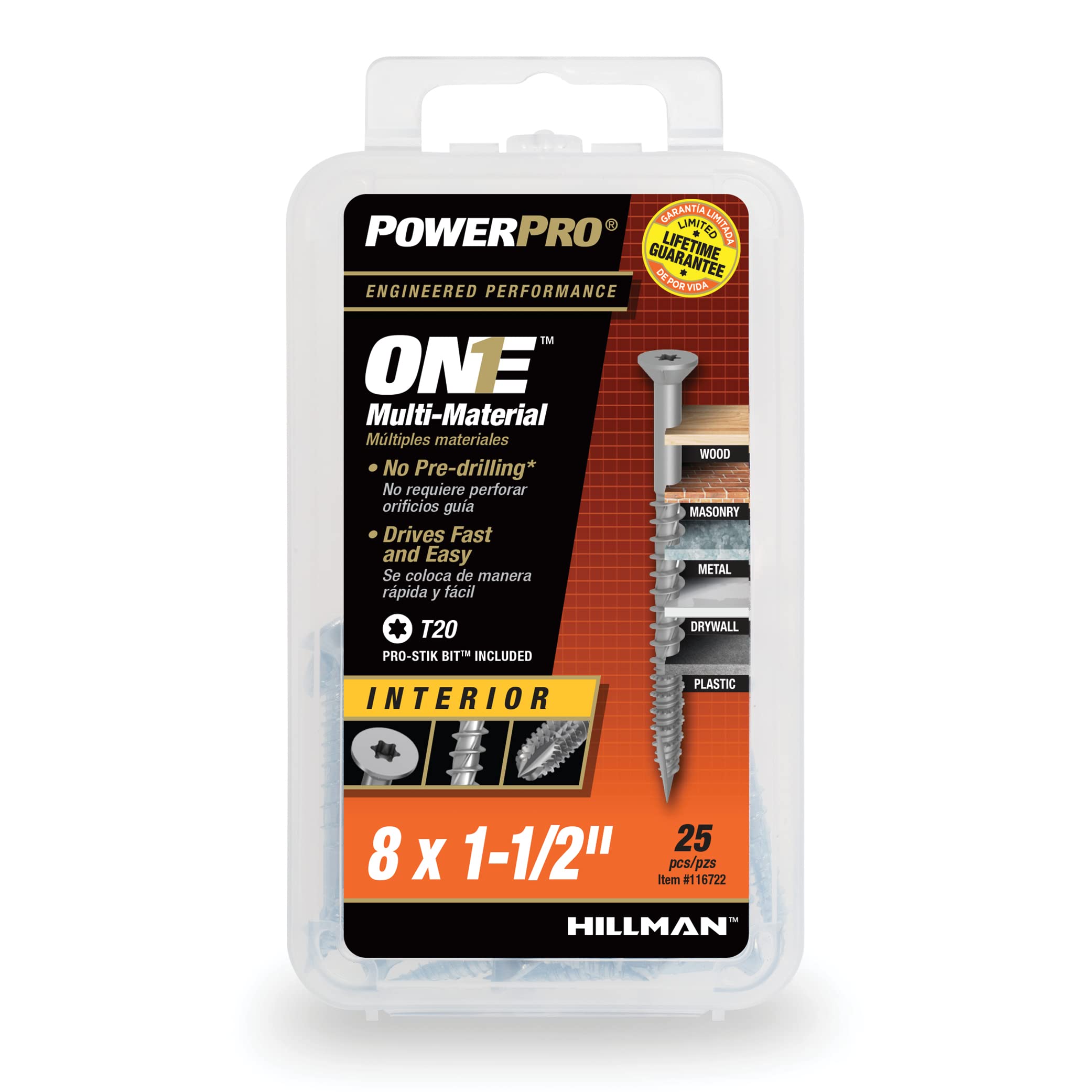 Amazon.com: PowerPro 116722 Multi-Material Screws, Silver, 25