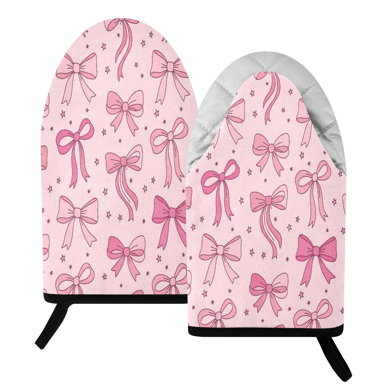 BURSTDDY Bows Oven Mitt,Heat Resistant Kitchen Mitts for Cooking