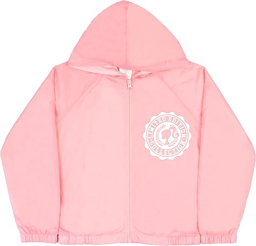Barbie Girls Nylon Windbreaker Jacket Kids Rain Jacket for Big and Little Kids Girls Rain Jacket
