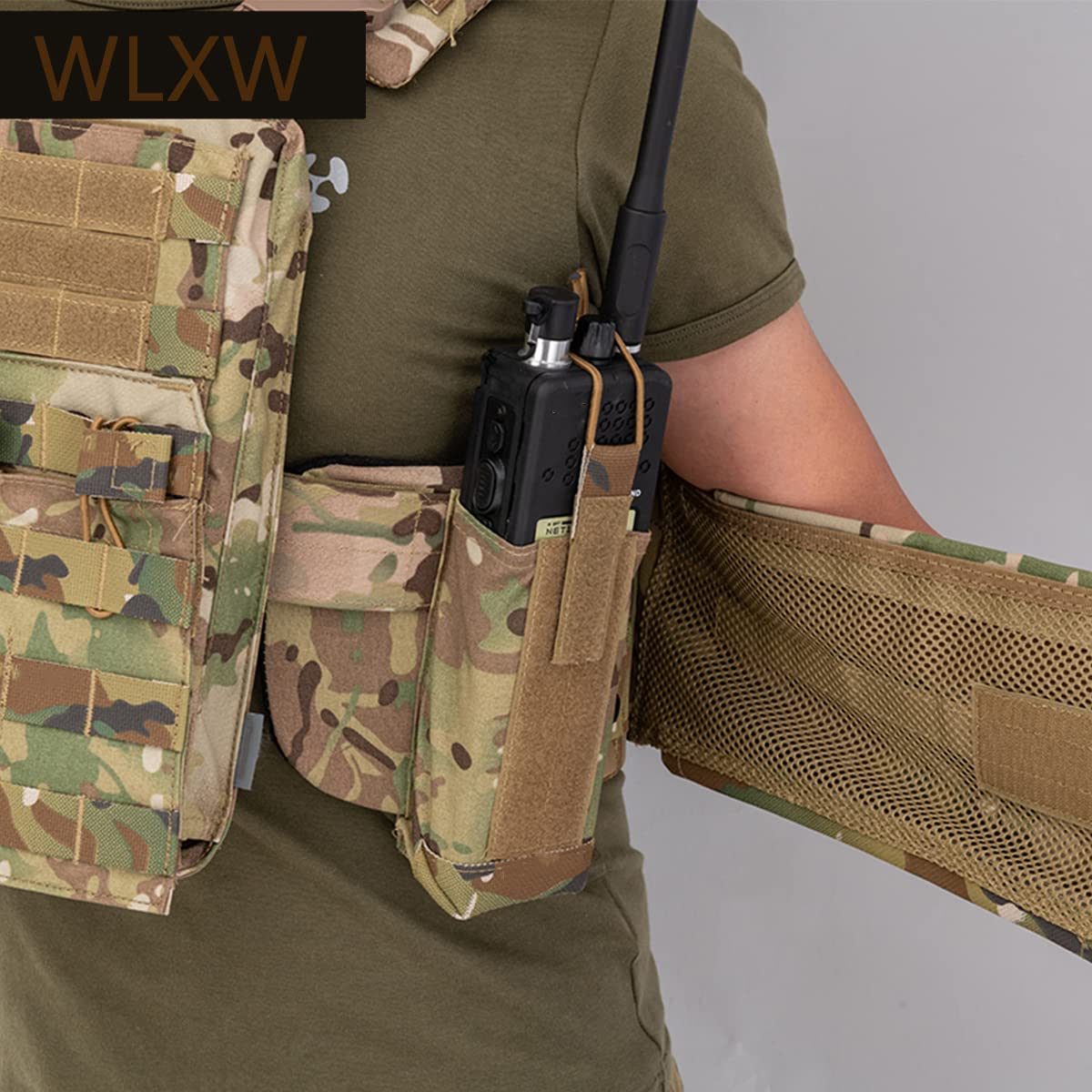 Tactisch Lichtgewicht Plate Carrier Waterdicht Airsoft Vest Molle Geavanceerde versie 800D Nylon Militair gevechtsvest voor Paintball Airsoft Wargame CS Outdoor,Tan