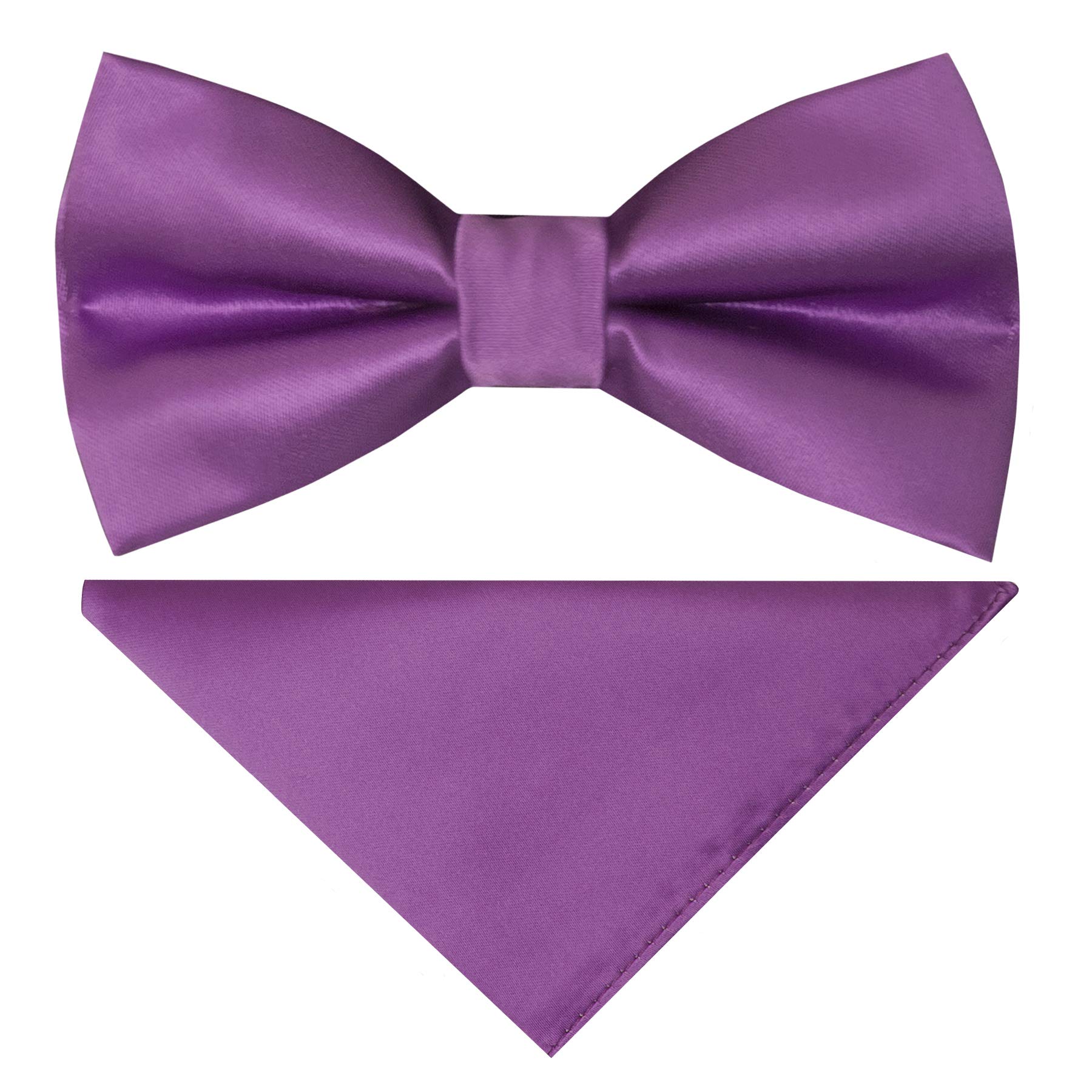Ties R Us Men's Purple Handmade Cadburys Bow Tie And Pocket Square Set