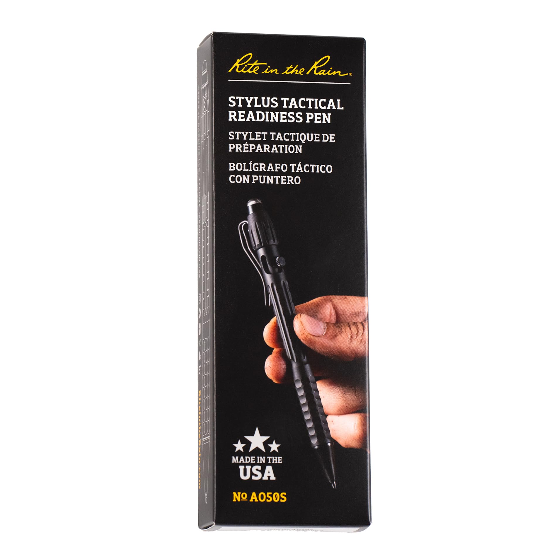 Rite in the Rain All-Weather Readiness Metal Tactical Pen with Stylus Bolt-Action Clicker Glass Breaking Tip Black Ink — view 3