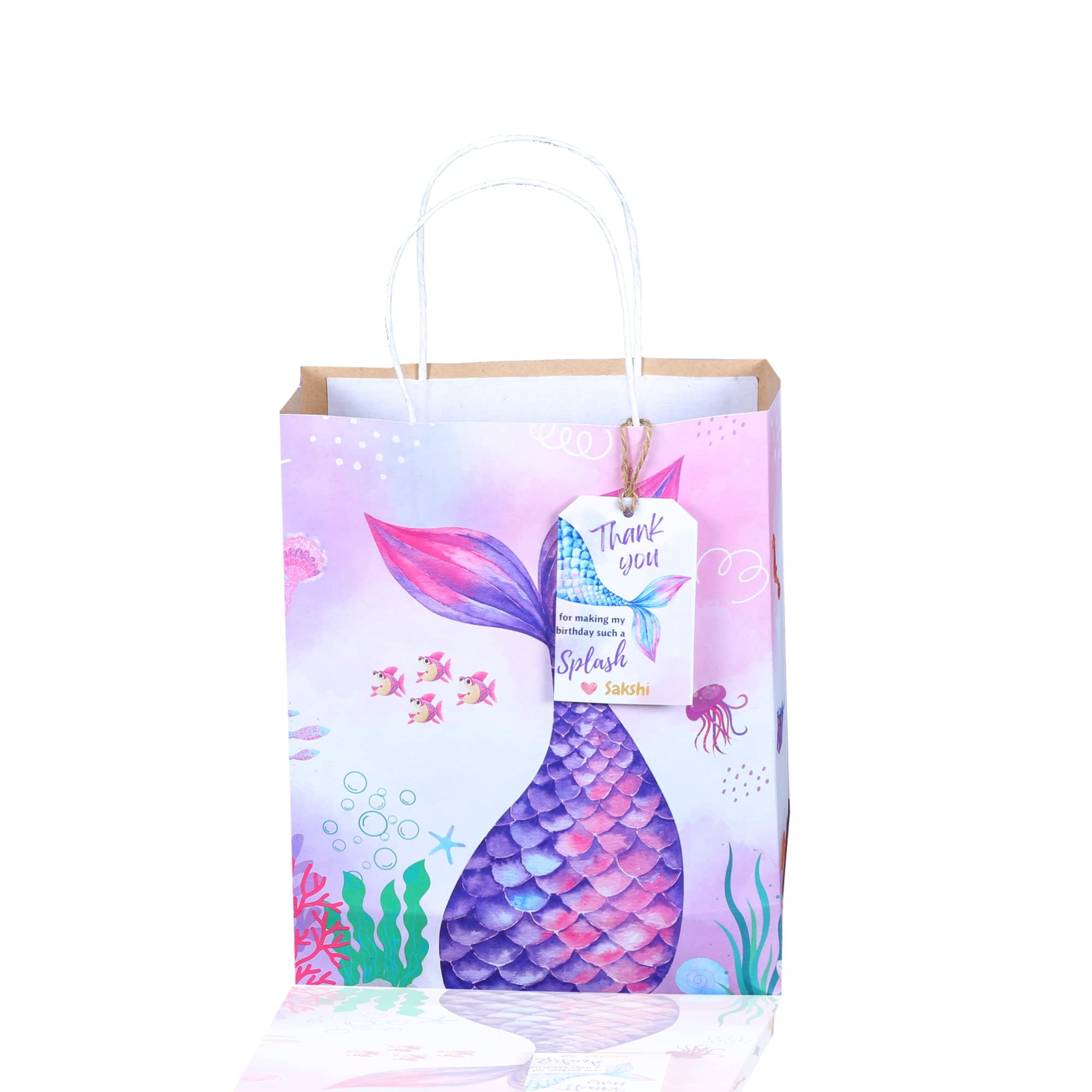 Prakruthi Pulp Art Underwater Mermaid Theme Gift Paper Bag With Personalized Tag Under The Sea For Girls Kids Birthday Party, Baby Shower Presents, Return Gifts-8"X10"X3" (Wxhxg)-Pack Of 10,Multi (B0BLCZMQ4P) Amazon Price History, Amazon Price Tracker