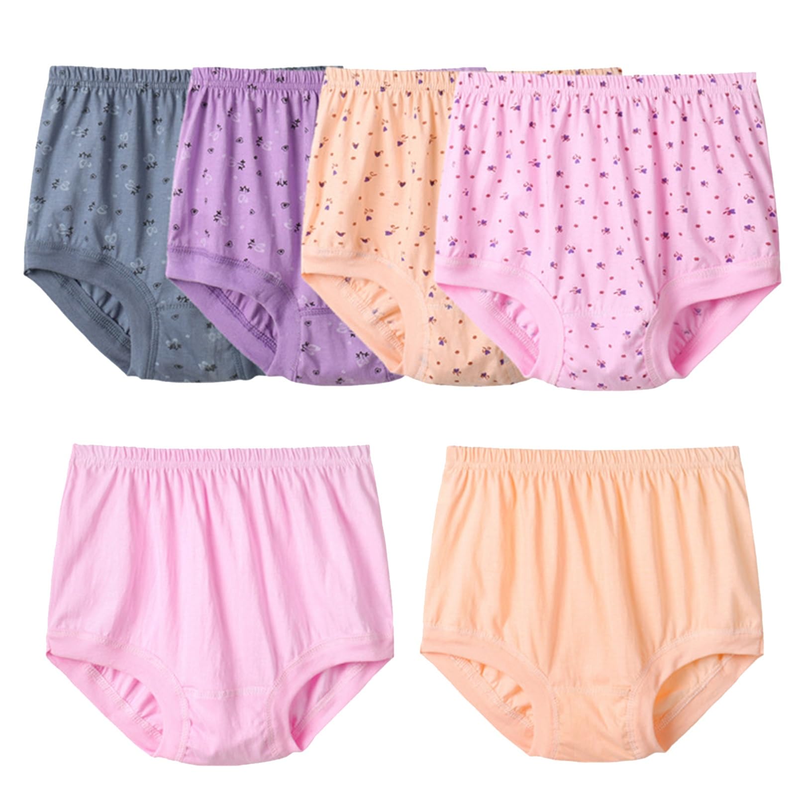 POCHY Confezione da 6 Intimo Taglia Plus per Donna Senza Cuciture Donna Mutandine A Vita Alta Boxer in Cotone Tummy Cont Sottopancia (Color : Mixpack, Size : 3XL)