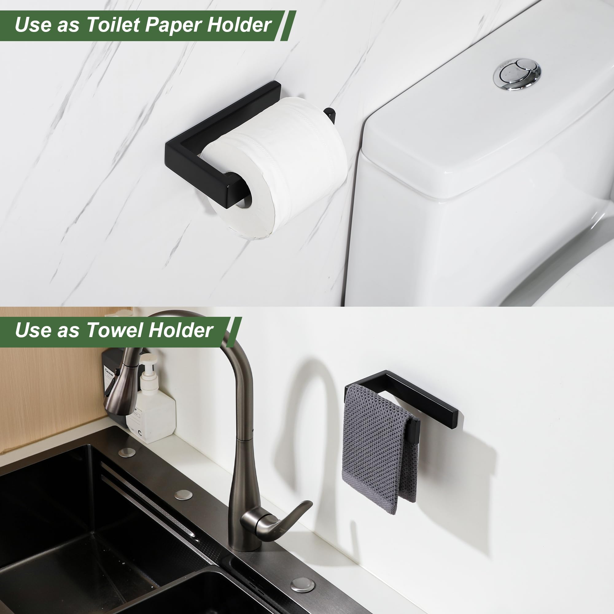 Sayayo Matte Black Toilet Paper Holder Wall Mount, RV Toilet Tissue Holder — Amazon image 5