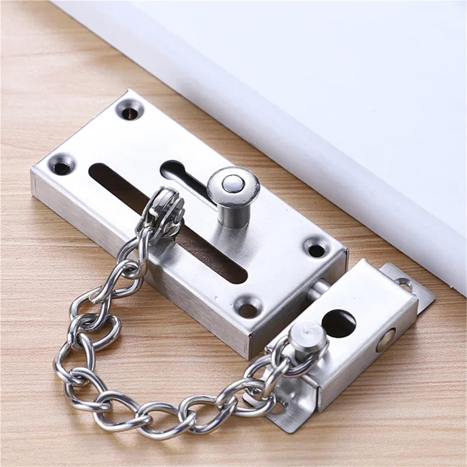 Lot de 8 chaînes de sécurité pour porte intérieure, barre de porte, barre de porte, chaîne de sécurité en acier inoxydable pour chambre à coucher, hôtel