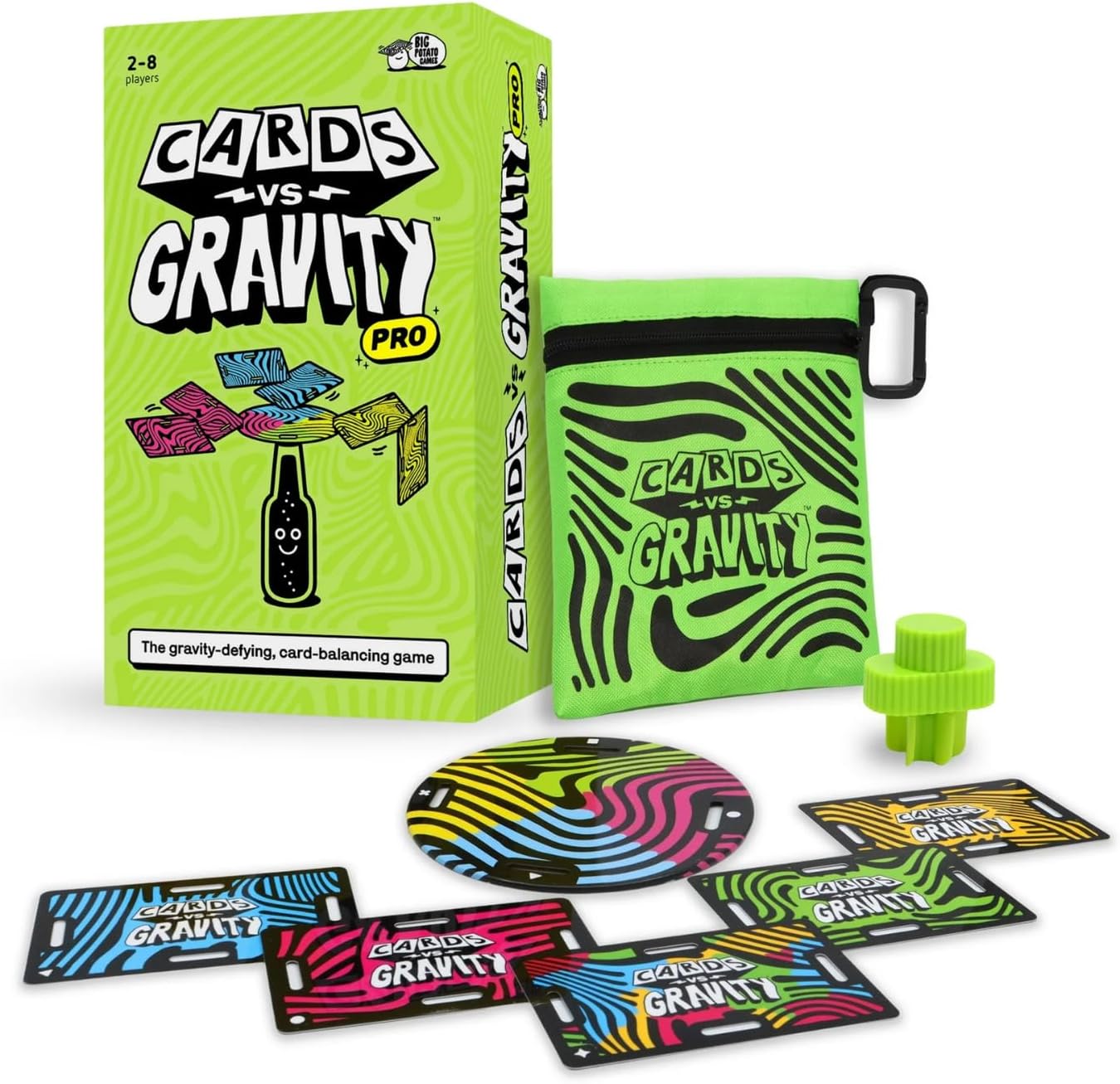 Cards Vs. Gravity Game Ages 10 and Up 2+ Players - This Fun Travel Game Can Be Taken Anywhere - Attached to Any Bottle. - Like Having in Your Pockets