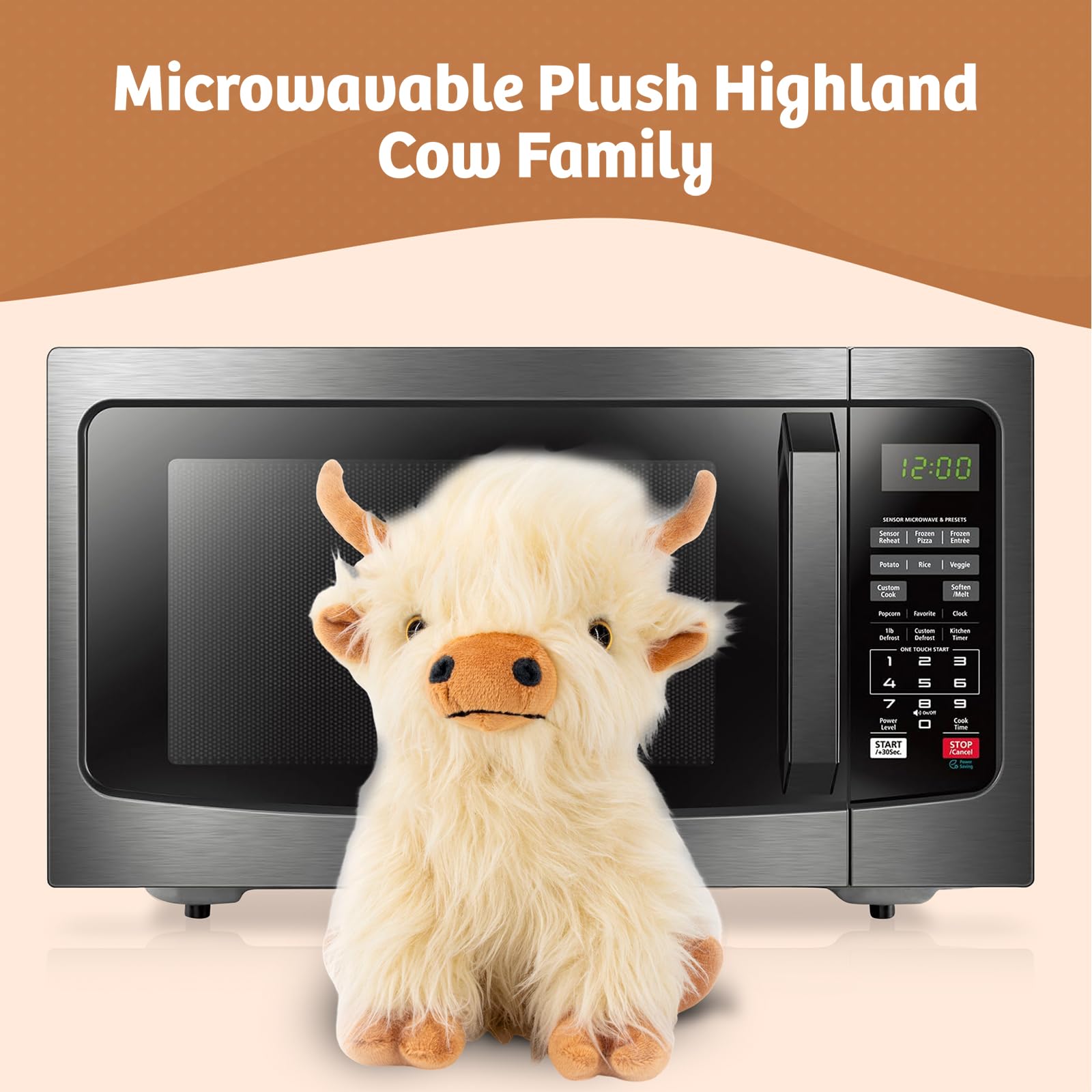 Marysun Microwavable Highland Cow Stuffed Animal - Weighted Stuffed Animal Plush, Heating Pad for Period Cramps, Cozy Gift for Girls|Women|Kids|Elderly People — view 6