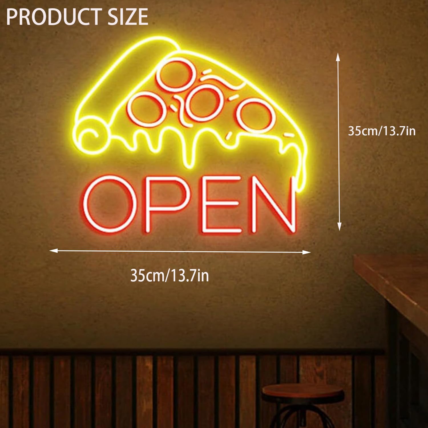 Pizza Open Neon Sign, Pizza Shop Sign, Pizza Shop Window Open Sign