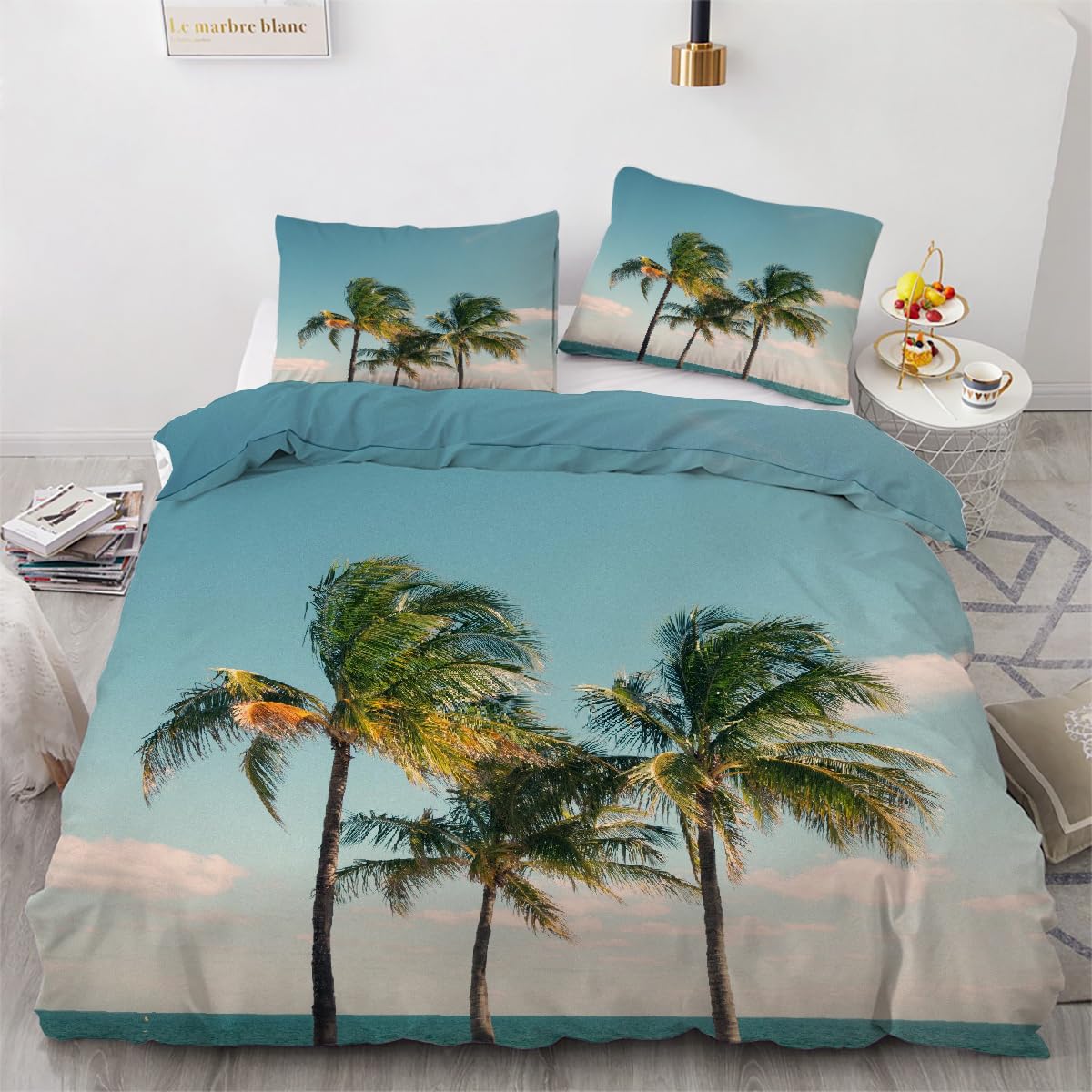 Housse de couette 240x260 microfibre réversible douce 3 pcs